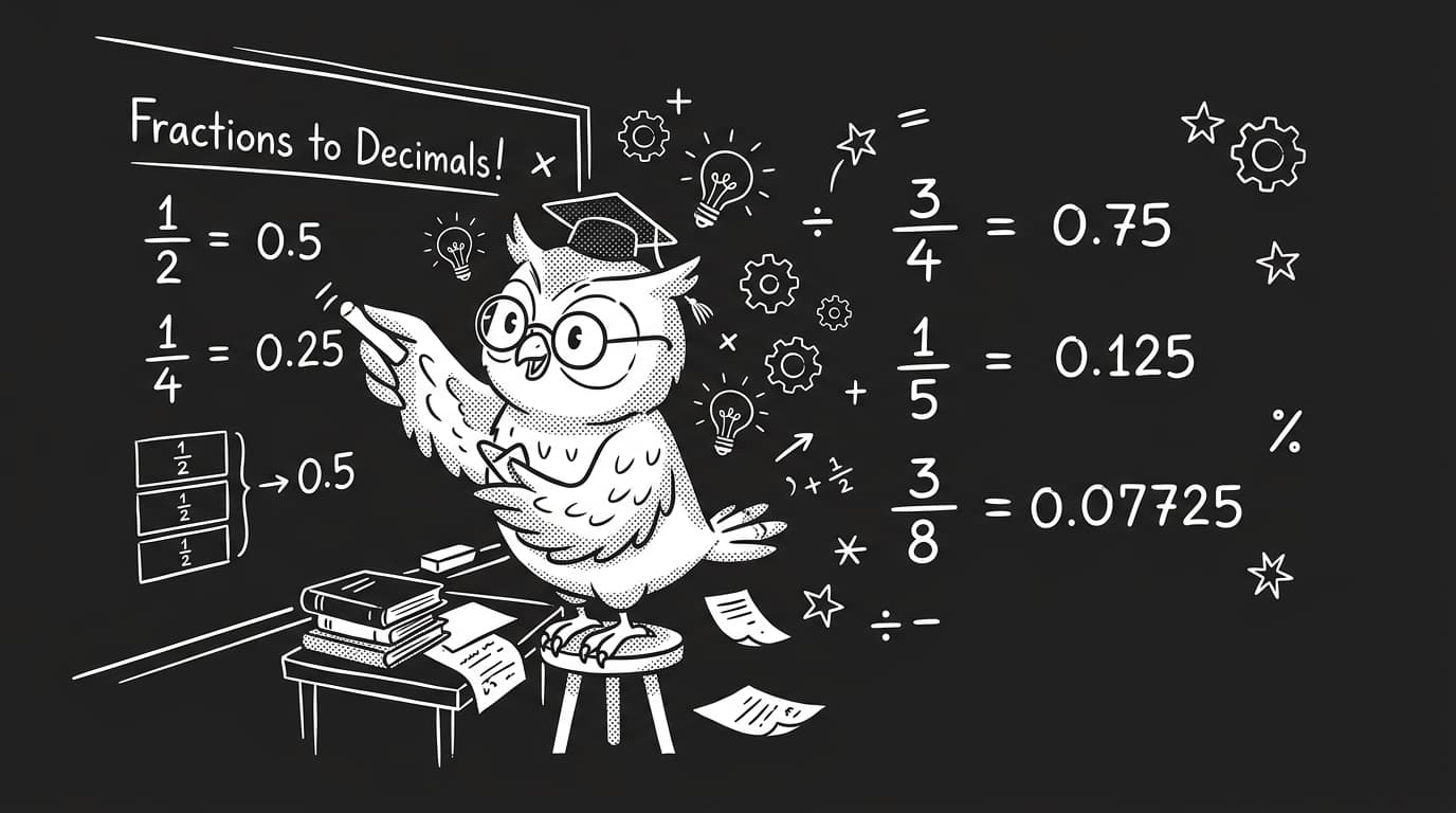 Illustration for How to Convert Fractions to Decimals in Your Head